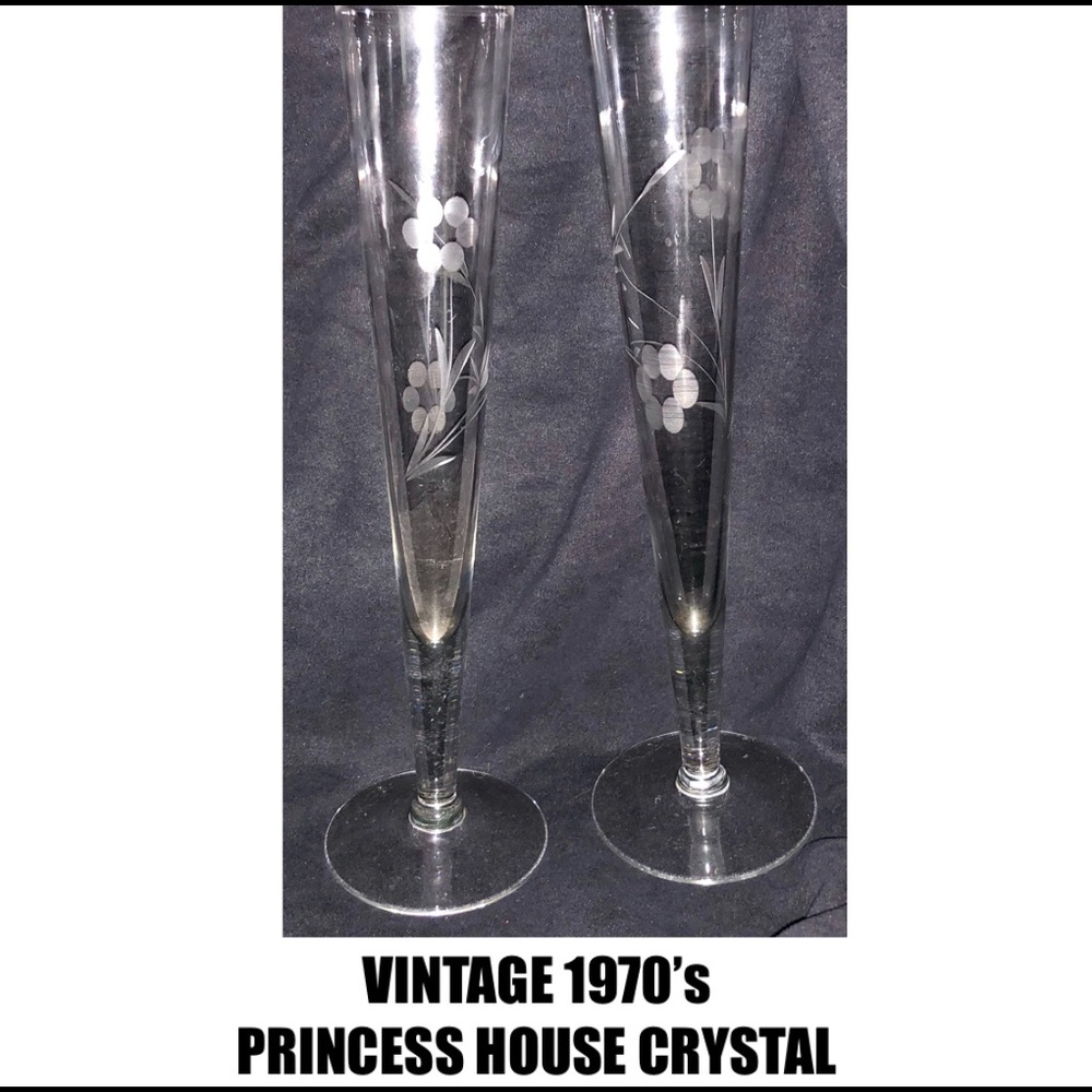 VINTAGE 1970 PRINCESS HOUSE ETCHED CRYSTAL